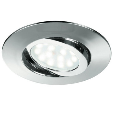 Luminosa ZENIT LED Recessed Adjustable Downlight Chrome, IP44 400lm 3000K 9x2.5cm