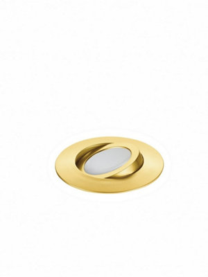 Luminosa ZENIT LED Recessed Adjustable Downlight Gold, IP44 400lm 3000K 9x2.5cm