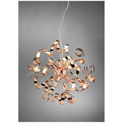 Luminosa Zoe 6 Light Ribbon Pendant Ceiling Light, Copper