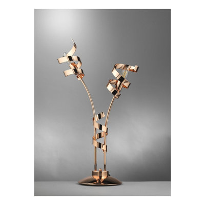 Luminosa Zoe Ribbon 2 Light Table Lamp, Copper