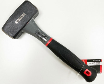 Lump Hammer 1kg 2.5lb Fibreglass Handle Sledge Club Stone Heavy Duty HM076