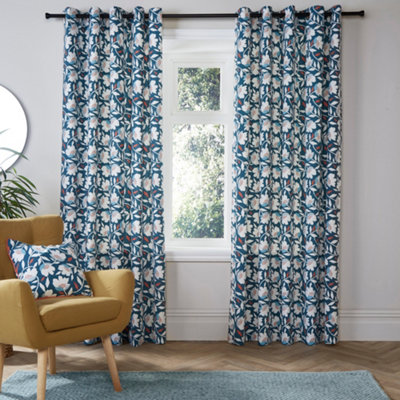 Luna 100% Cotton Pair of Eyelet Curtains