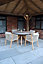 LUNA 120cm Round concrete table with 4 Roma Dining Chairs