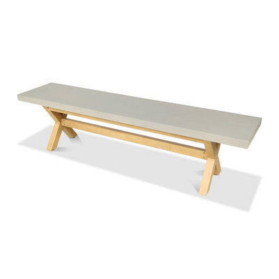 LUNA 180x90cm Rectangular Concrete table and Bench Set