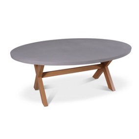 LUNA 200X145cm Ellipse Table Warm Grey