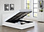 LUNA 3FT Single Ottoman Storage Bed in White Faux Leather