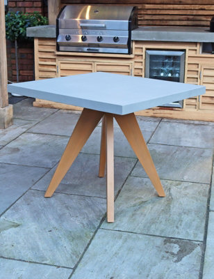 LUNA 90cm Square Table Warm Grey