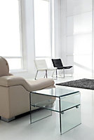 Luna Clear Glass Side Table for Living Room