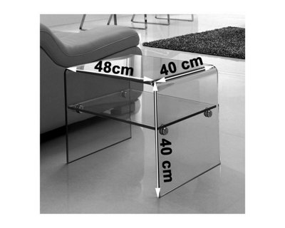 Luna Clear Glass Side Table for Living Room