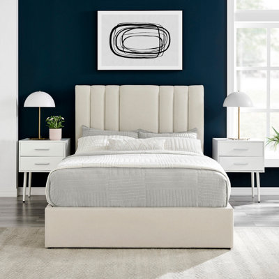 Kingfisher lane king platform storage bed on sale with floating headboard