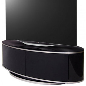 LUNA High Gloss Black Oval TV Cabinet