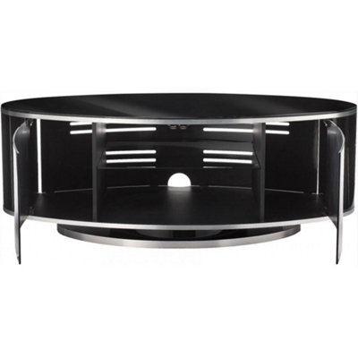 Luna high gloss black deals oval tv cabinet