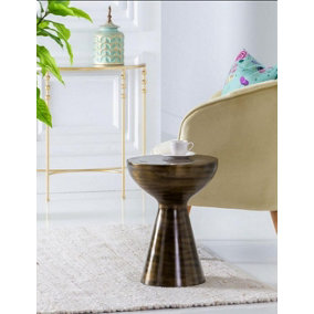 Luna Metal Hand-Crafted Side Table,Antique Brass