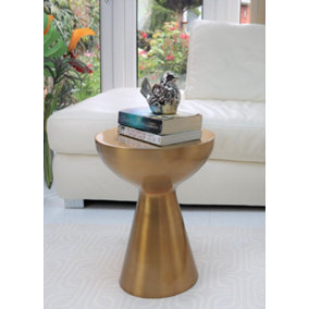 Luna Metal Hand-Crafted Side Table,Light Brass