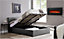 LUNA Ottoman Storage Bed 3FT Single Faux Leather in Grey with Spring and Memory Foam Mattress