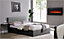 LUNA Ottoman Storage Bed 3FT Single Faux Leather in Grey with Spring and Memory Foam Mattress