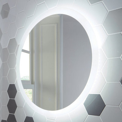 Lunar LED Mirror with Demister Pad 800 Dia Wall Mounted Bathroom Mirror