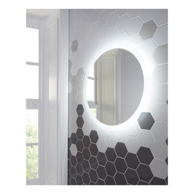 Lunar LED Mirror with Demister Pad 800 Dia Wall Mounted Bathroom Mirror