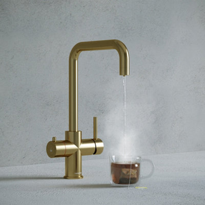 Lunen Brushed Brass 3 in 1 Instant Boiling Water Tap