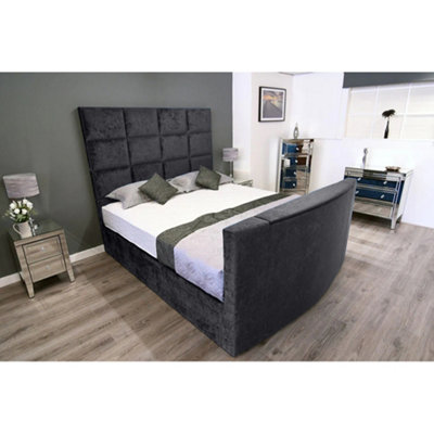 Lurvi Plush Velvet Steel TV Bed Frame