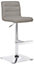 Luscious Breakfast Bar Stool, Faux Leather, Chrome Footrest, Adjustable Height Swivel Gas Lift, Home Bar & Kitchen Barstool, Grey
