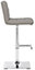 Luscious Breakfast Bar Stool, Faux Leather, Chrome Footrest, Adjustable Height Swivel Gas Lift, Home Bar & Kitchen Barstool, Grey