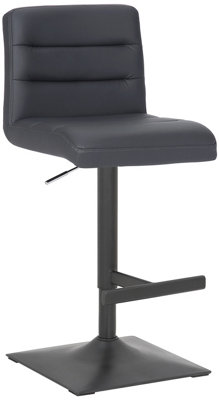 Luscious Kitchen Bar Stool, Matt Black Footrest, Adjustable Swivel Gas Lift, Breakfast Bar & Home Barstool, Charcoal Grey