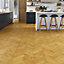 Lusso Carrara Luxe Golden Oak Herringbone Engineered Wood Flooring