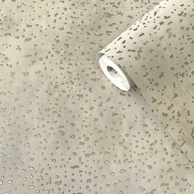 Lustre Collection Metallic Embossed Abstract Spot Wallpaper Roll