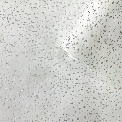 Lustre Collection Metallic Embossed Abstract Spot Wallpaper Roll