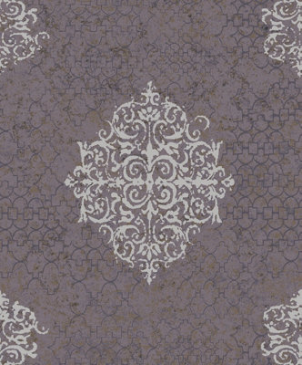 Lustre Collection Metallic Embossed Damask A4 Wallpaper Sample