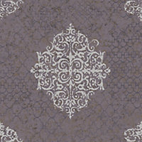 Lustre Collection Metallic Embossed Damask Wallpaper Roll