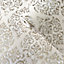 Lustre Collection Metallic Embossed Modern Damask Wallpaper Roll