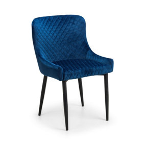 Luthor Velvet Chair Blue/Black