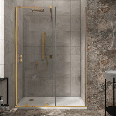 Luton 1000mm Wet Room Recessed Sliding Shower Screen 8mm Easy Clean ...