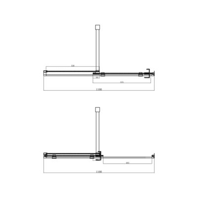 Luton 1100mm Wet Room Recessed Sliding Shower Screen 8mm Easy Clean ...