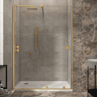 Luton 1400mm Wet Room Recessed Sliding Shower Screen 8mm Easy Clean ...