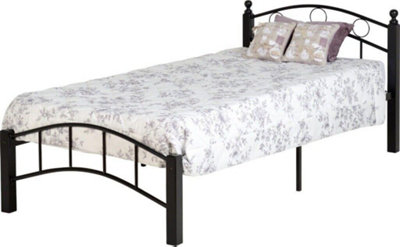 Luton 3ft Single Black Wood and Metal Bed Frame