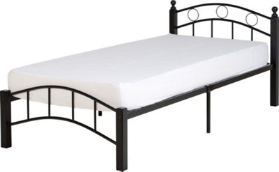 Luton 3ft Single Black Wood and Metal Bed Frame