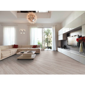 Luvanto Design Contemporary Herringbone Pearl Oak LVT Luxury Vinyl Flooring 2.28m²/pack