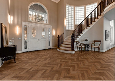 Luvanto Design Contemporary Herringbone Priory Oak LVT Luxury Vinyl Flooring 2.28m²/pack Price Comparisons | Compare The Build