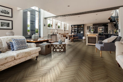 Luvanto Design Contemporary Herringbone Reclaimed Oak LVT Luxury Vinyl Flooring 2.28m²/pack Price Comparisons | Compare The Build