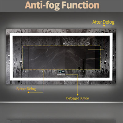 LUVODI 1200x600mm Bathroom Mirror LED Lights Large Illuminated Mirror ...