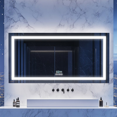 LUVODI 1200x600mm Bathroom Mirror LED Lights Large Illuminated Mirror ...