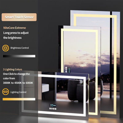LUVODI 1200x600mm Bathroom Mirror LED Lights Large Illuminated Mirror ...