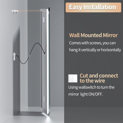 LUVODI 1200x600mm Bathroom Mirror LED Lights Large Illuminated Mirror ...