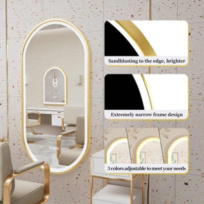 LUVODI 1200x600mm Oval LED Bathroom Mirror Illuminated Light Innovative Makeup Mirror, Anti-Fog