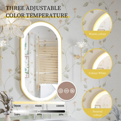 LUVODI 1200x600mm Oval LED Bathroom Mirror Illuminated Light Innovative Makeup Mirror, Anti-Fog