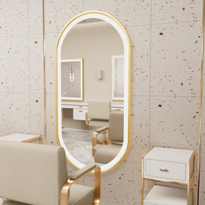 LUVODI 1200x600mm Oval LED Bathroom Mirror Illuminated Light Innovative Makeup Mirror, Anti-Fog