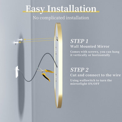 LUVODI 1200x600mm Oval LED Bathroom Mirror Illuminated Light Innovative Makeup Mirror, Anti-Fog